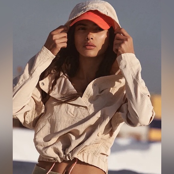 NEW Free People Ride The Wave Solid Popover Jacket In Pink Sand - Picture 1 of 16